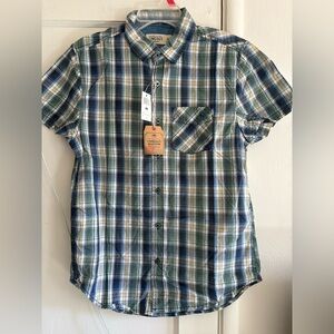 Timeout Men's Plaid Button Down Shirt - Green and Blue